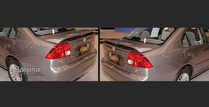 Custom Honda Civic Trunk Wing  Sedan (2001 - 2005) - $169.00 (Manufacturer Sarona, Part #HD-090-TW)